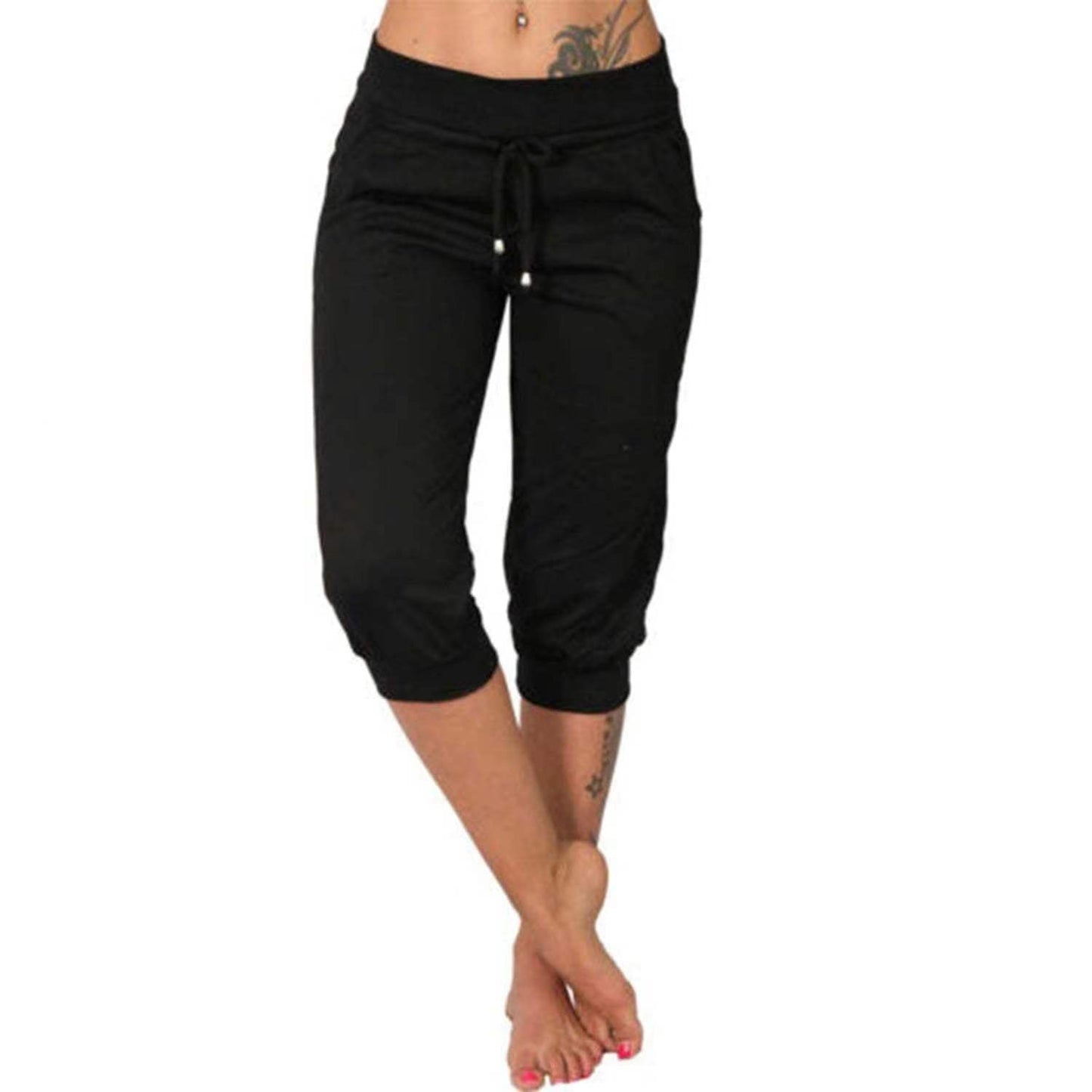 🔥Drawstring Waist Cropped Sweatpants for Lounging