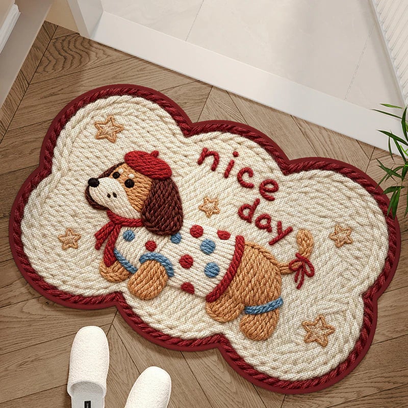 Absorbent Woven Bath Mat with Non-Slip Bottom🐶🐱