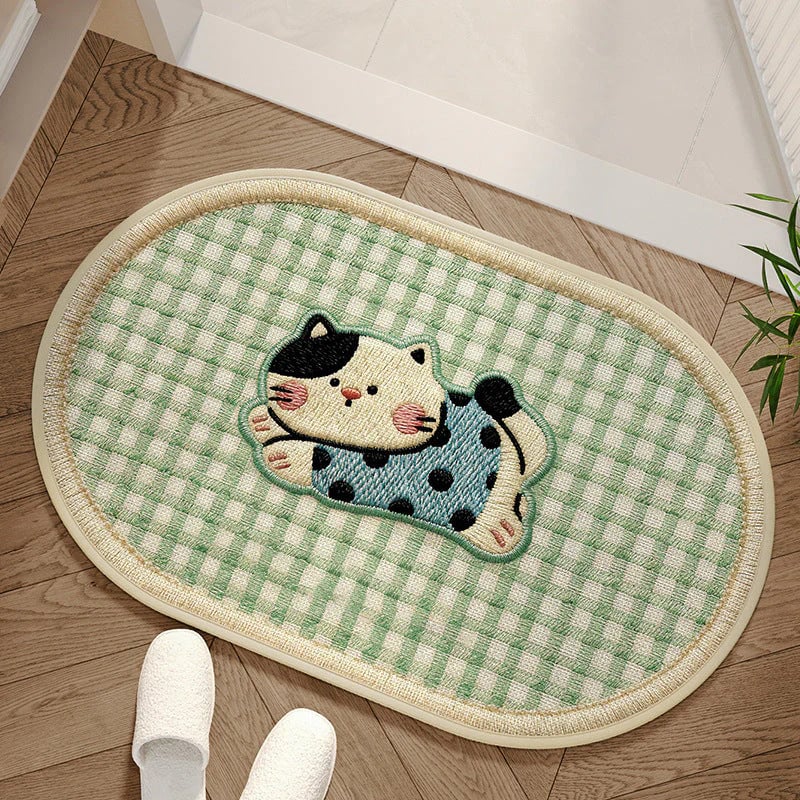 Absorbent Woven Bath Mat with Non-Slip Bottom🐶🐱