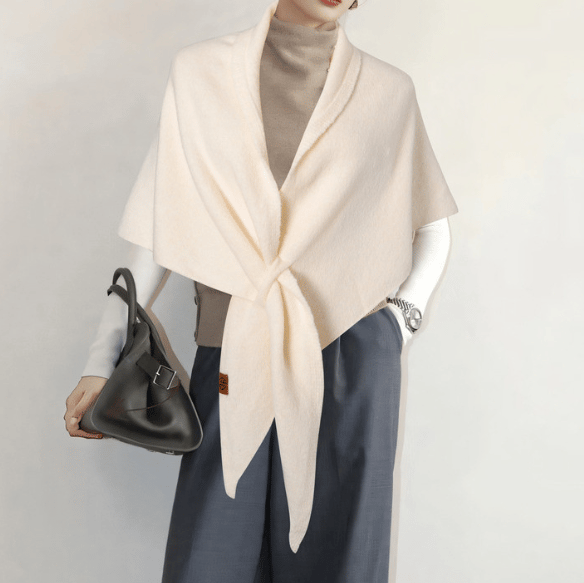 🏆Flash Sale⚡ 50K+ 💕Women's Solid Color Wool Blend Shawl☁️