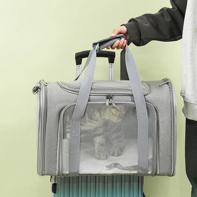 📢📢40% OFF !! ⏰Large Foldable Mesh Cat Carrier Bag