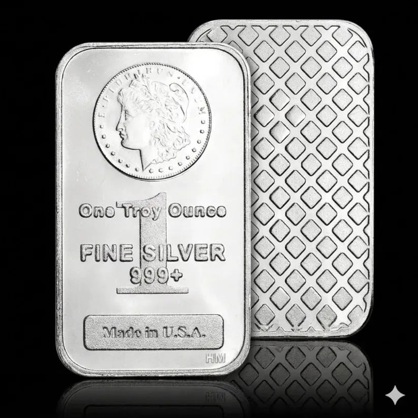 🔥Last Day 50% OFF - Highland Mint 1 oz Morgan Head .999+ Fine Silver Bar