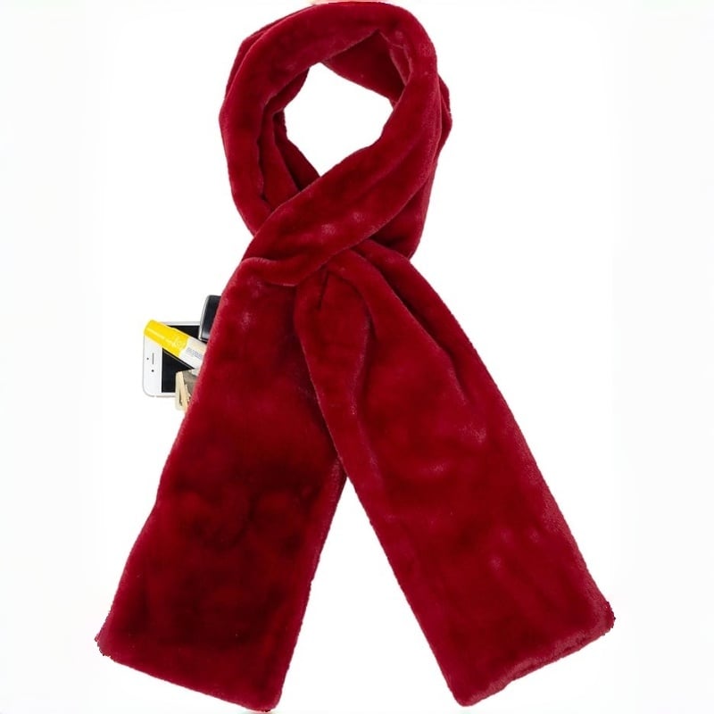 ⚡25K+ SOLD!🔥Ultra-Soft Faux Fur Pull-Through Scarf with Secret Zipper Pocket