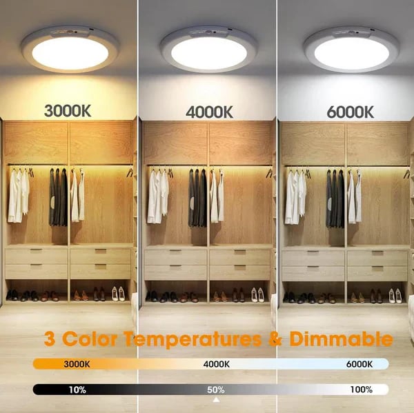 💡Rechargeable Motion Sensor Ceiling Light with Remote - Magnetic Wireless Ceiling Light Battery Powered