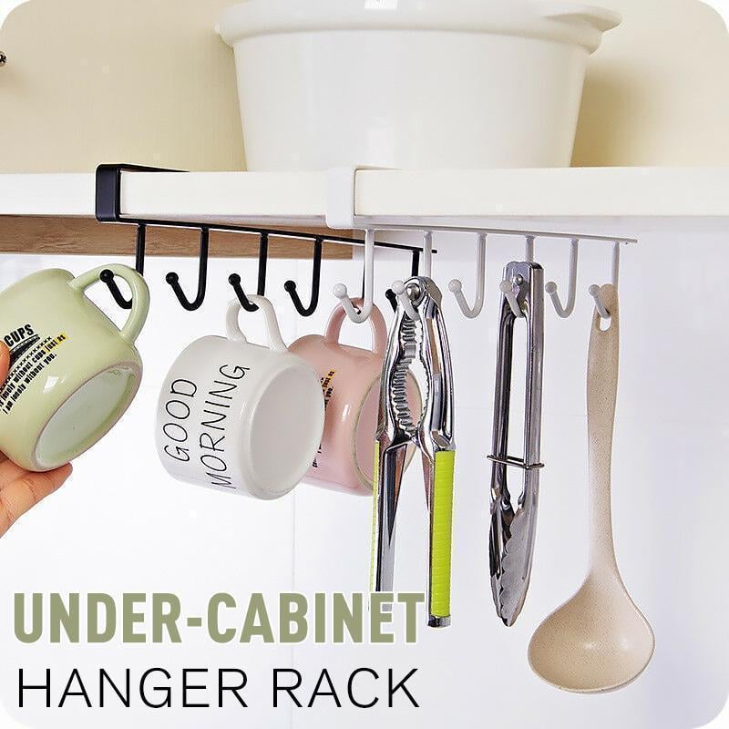 🔥6 Hooks Under-Cabinet Hanger Rack