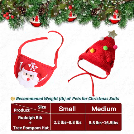 🎅🎄Cute Christmas Tree Hat with Pom-Poms