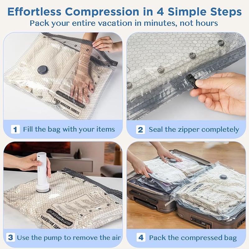 🔥Cordless Travel Vacuum Storage Bag Set