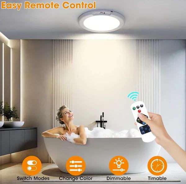 💡Rechargeable Motion Sensor Ceiling Light with Remote - Magnetic Wireless Ceiling Light Battery Powered