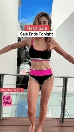👙Color Block Patchwork Sporty 3-Piece Bikini Set - High Waisted & Tummy Control Swimsuit💃🌈