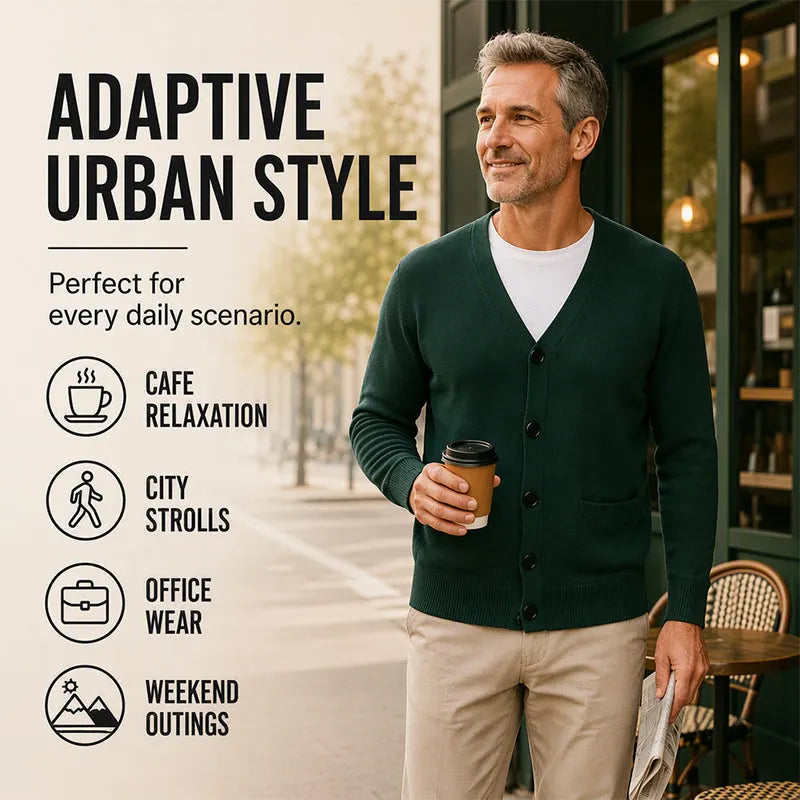 🏆 Bestseller 🧶 Men's V-Neck Knit Cardigan – Timeless Silhouette & All-Day Comfort for Every Occasion