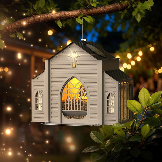 🔥HOT SALE 49% OFF✝️Church-Shaped Metal Solar Bird Feeder🎁Buy 2 Free Shipping