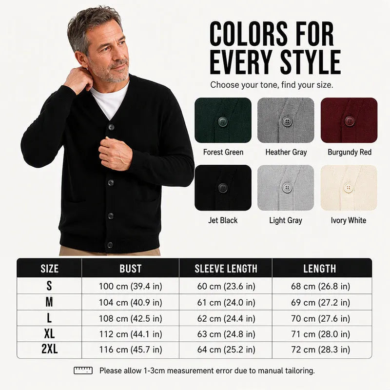 🏆 Bestseller 🧶 Men's V-Neck Knit Cardigan – Timeless Silhouette & All-Day Comfort for Every Occasion