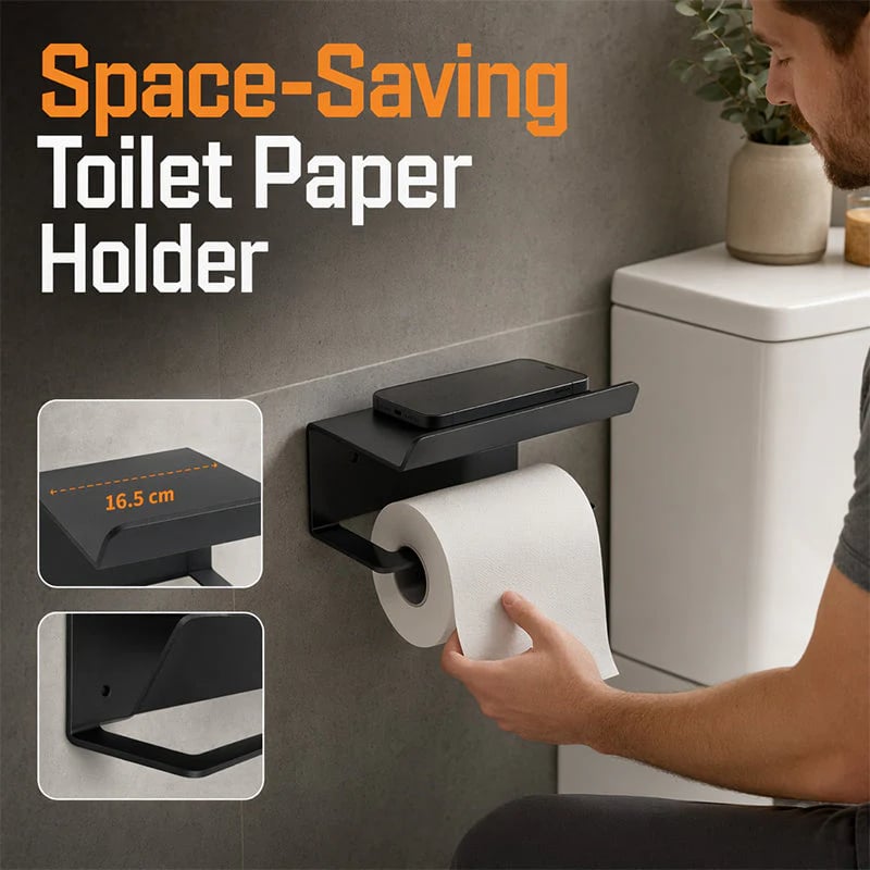 ⌛Limited-Time Offer-No Drill Carbon Steel Toilet Paper Holder
