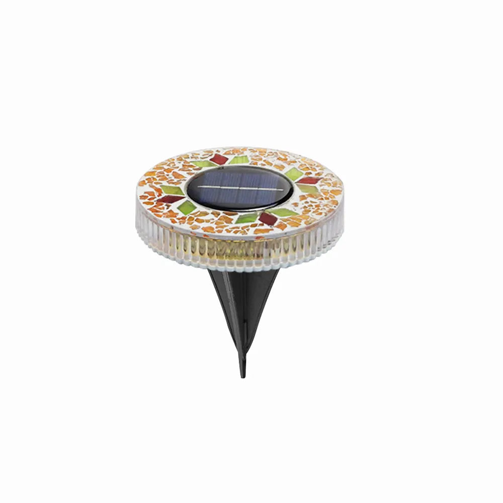 🌅 Spring Best-Seller:4 Pack Solar Outdoor Mosaic Disk Lights✨