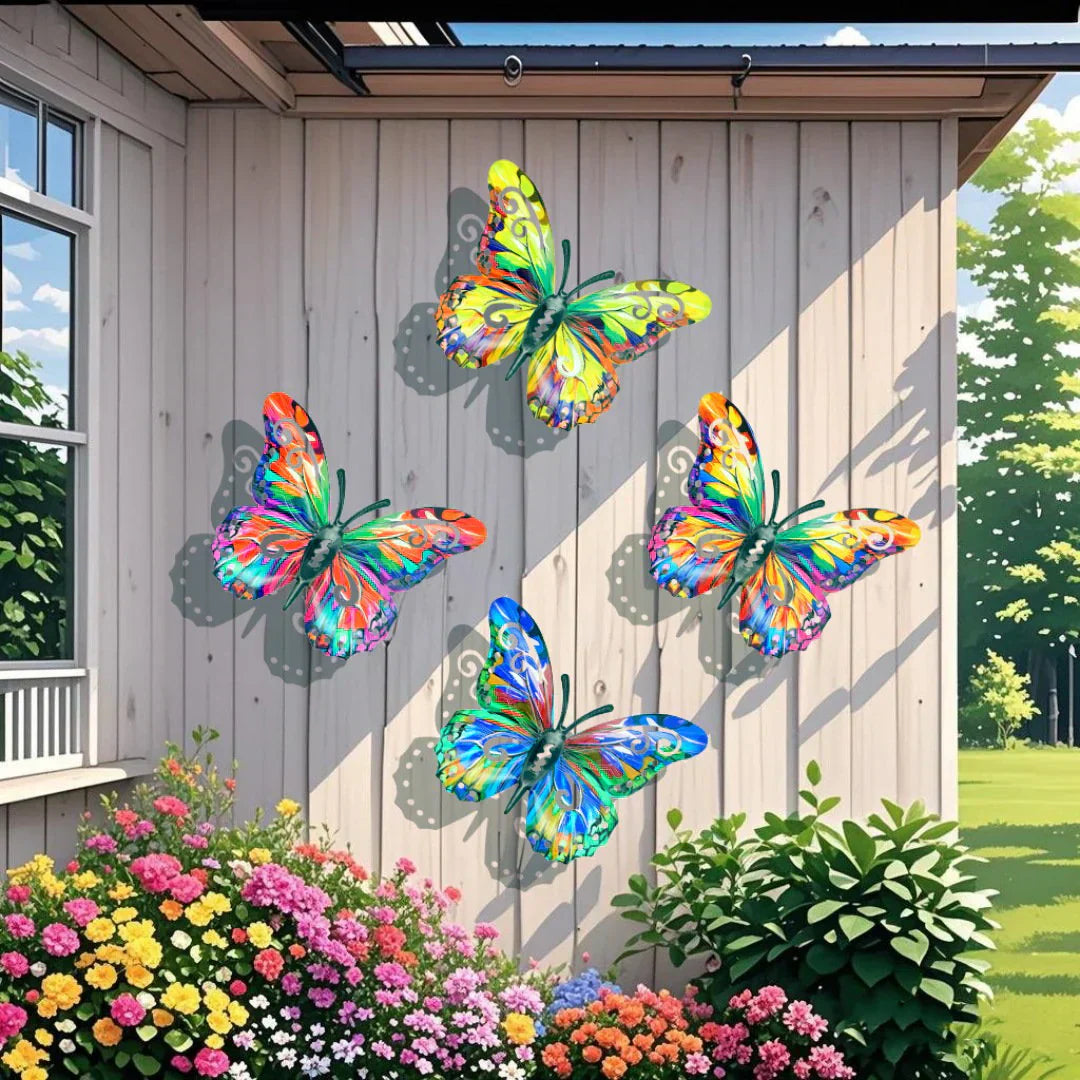 🦋A complete set! 4Pcs Butterfly Metal Wall Decor🤩