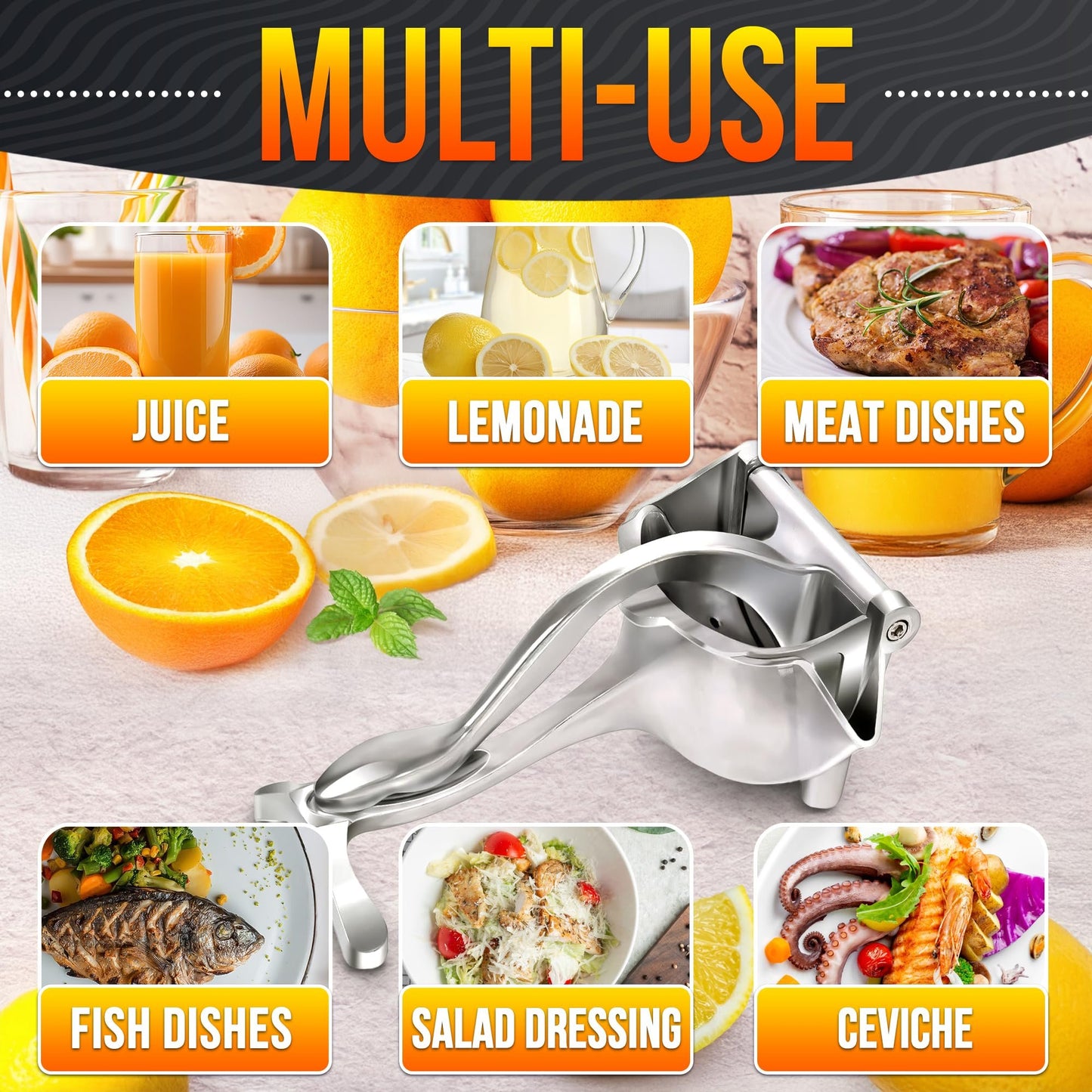 🍊Kitchen Essential: Multi-Fruit Hand Juicer Squeezer 🌟