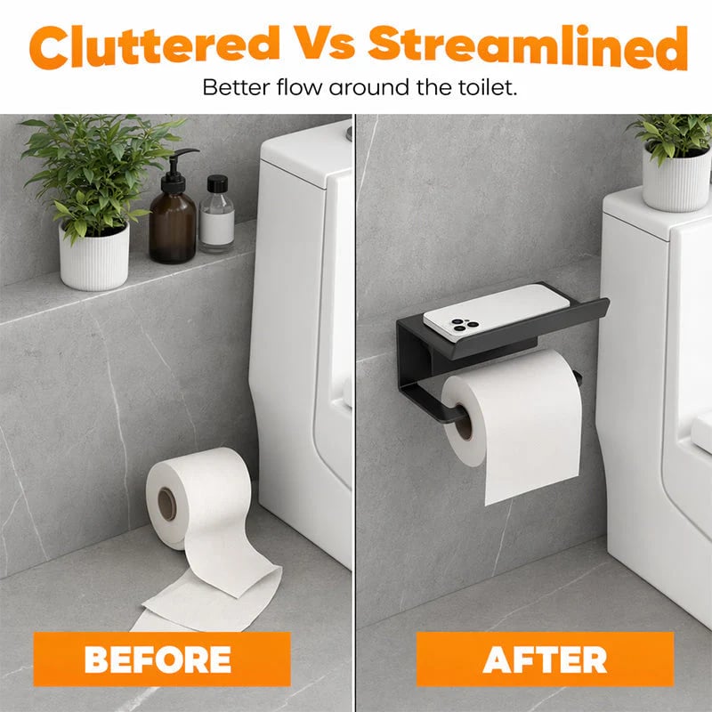 ⌛Limited-Time Offer-No Drill Carbon Steel Toilet Paper Holder