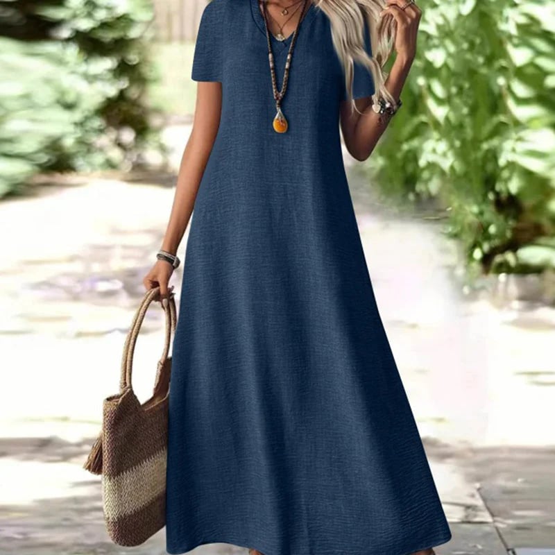 ⌛Limited-Time Offer-Women's Short Sleeve V-Neck Maxi Dress
