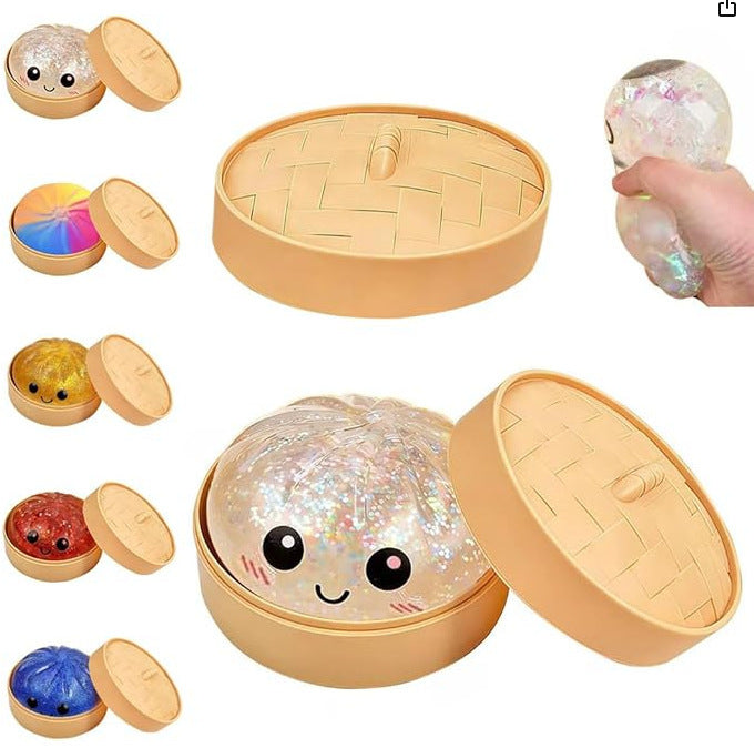 🍔💕Glitter Squishy Bun - Squeeze Away Stress for Instant Calm & Focus