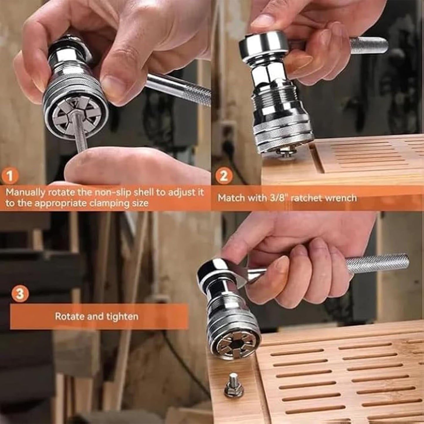 🔧Multi-function Universal Socket Wrench Tool - Universal Maintenance Tool for 3/8" Drive Ratchet Torque Wrench and Power Drill