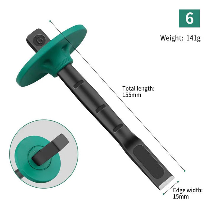 Heavy duty flat chisel and hand guard!