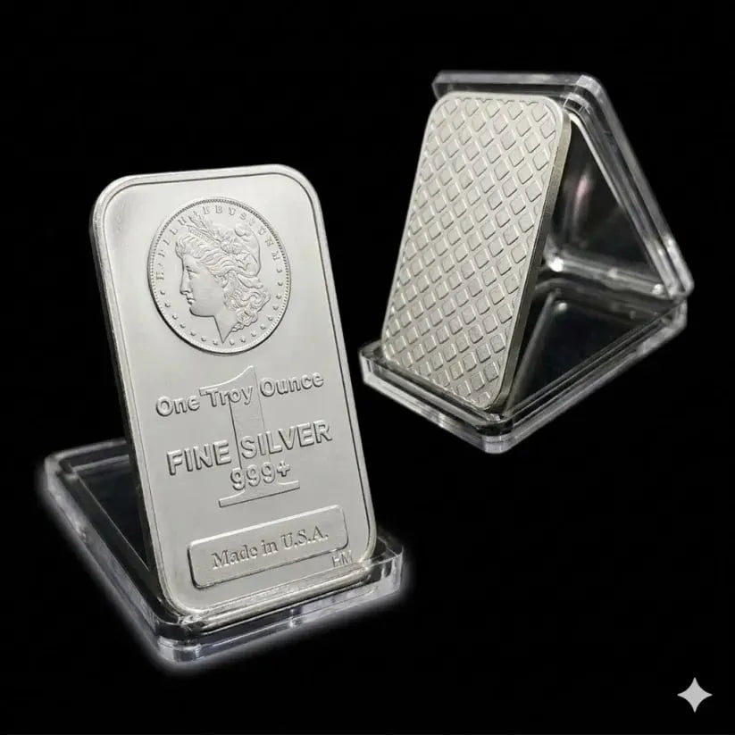 🔥Last Day 50% OFF - Highland Mint 1 oz Morgan Head .999+ Fine Silver Bar