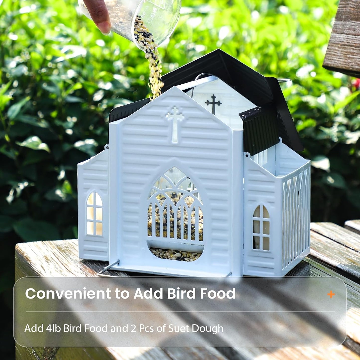 🔥HOT SALE 49% OFF✝️Church-Shaped Metal Solar Bird Feeder🎁Buy 2 Free Shipping