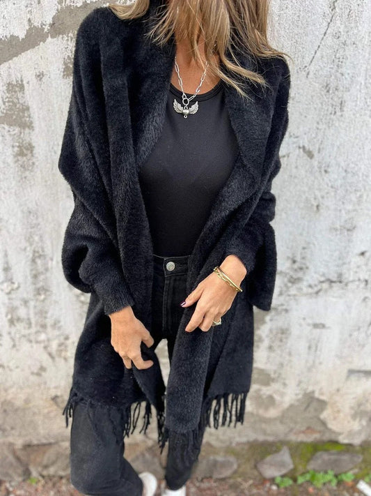 🔥Women's Long Sleeve Casual Tassel Shawl Coat