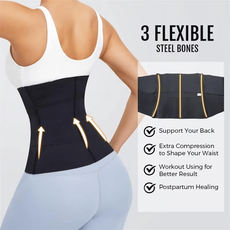 Adjustable Waist Trainer Corset for Women – Postpartum Double Belt Girdle for Belly Reduction & Firm Shape