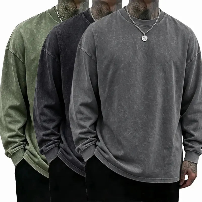 Oversized Casual Washed Long Sleeve Shirt