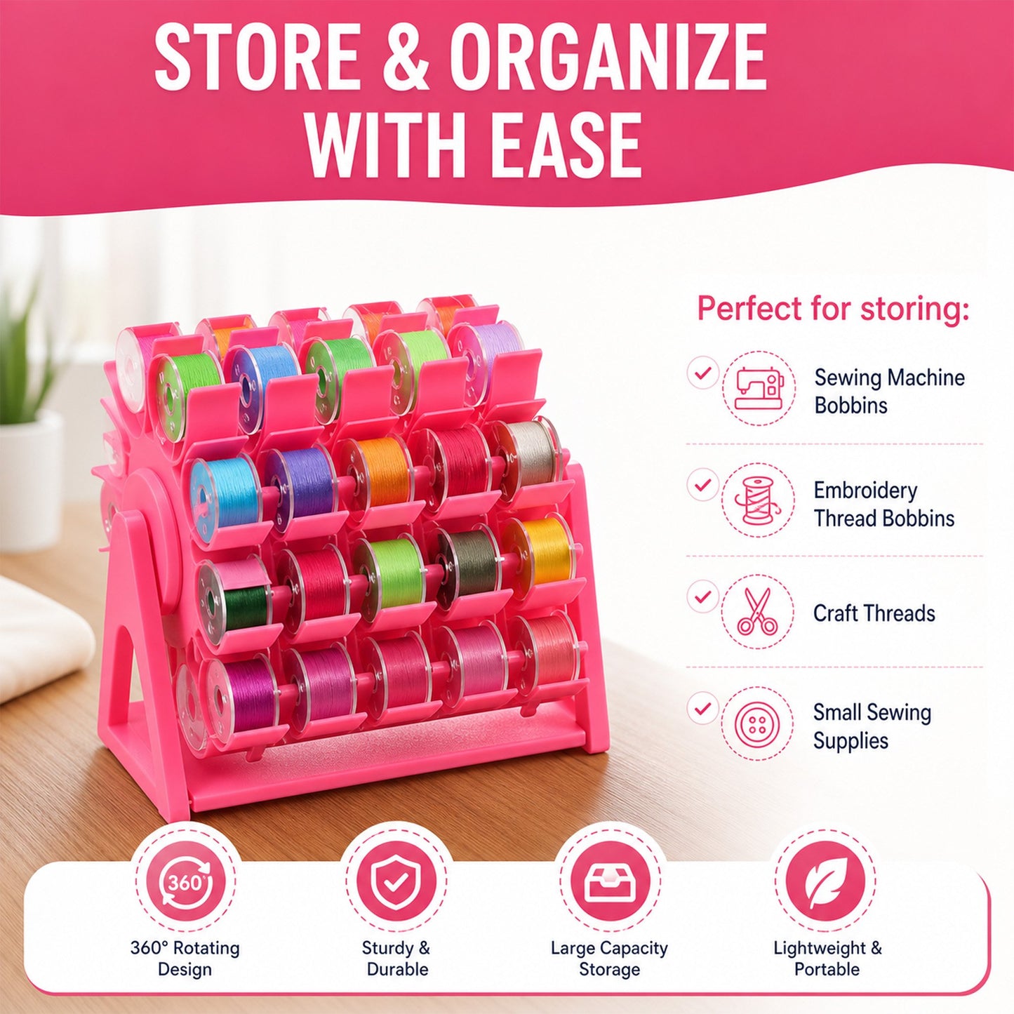 🧵Rotating Bobbin Thread Organizer
