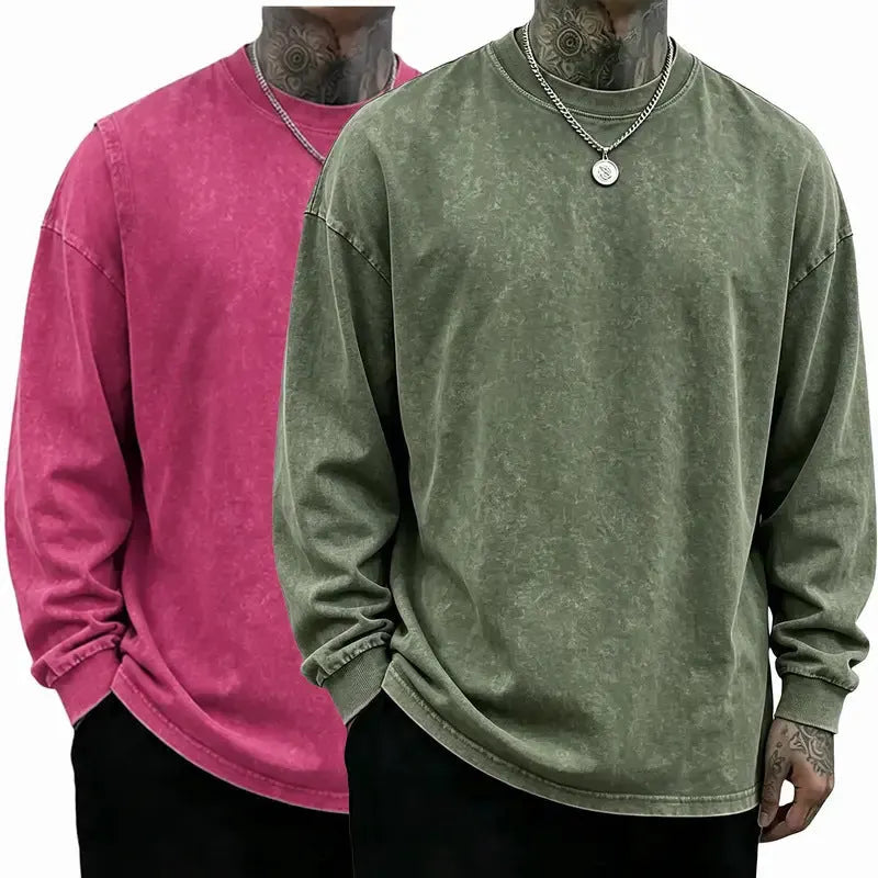 Oversized Casual Washed Long Sleeve Shirt