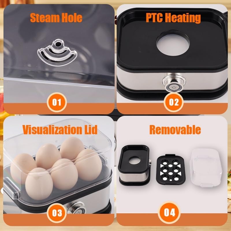 🏆💥Effortless Egg Cooking with the Ultimate Stainless Steel Egg Cooker 🍳✨,Best gifts