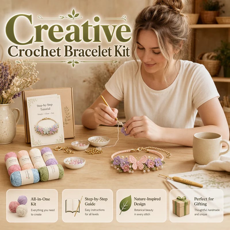 Nature-Inspired DIY Crochet Bracelet Kit