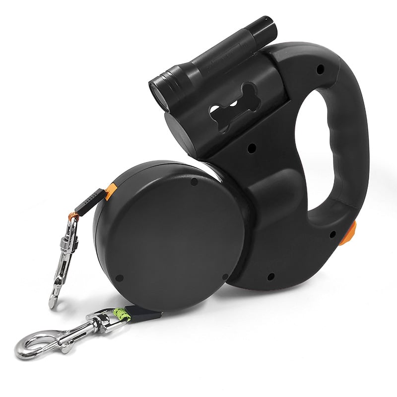 Dual Retractable Dog Leash with 360° Swivel