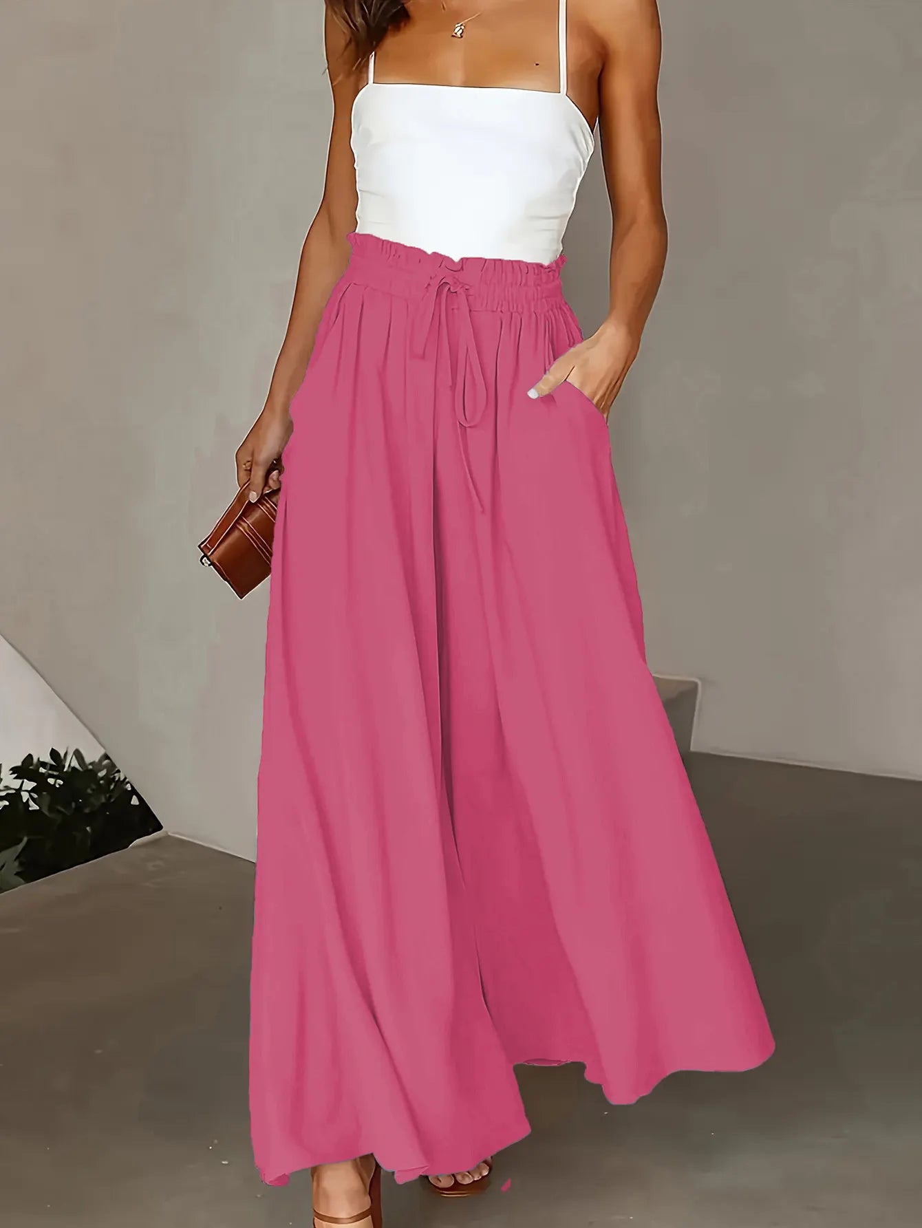 45% Off Women's High-Waisted Wide-Leg Pants