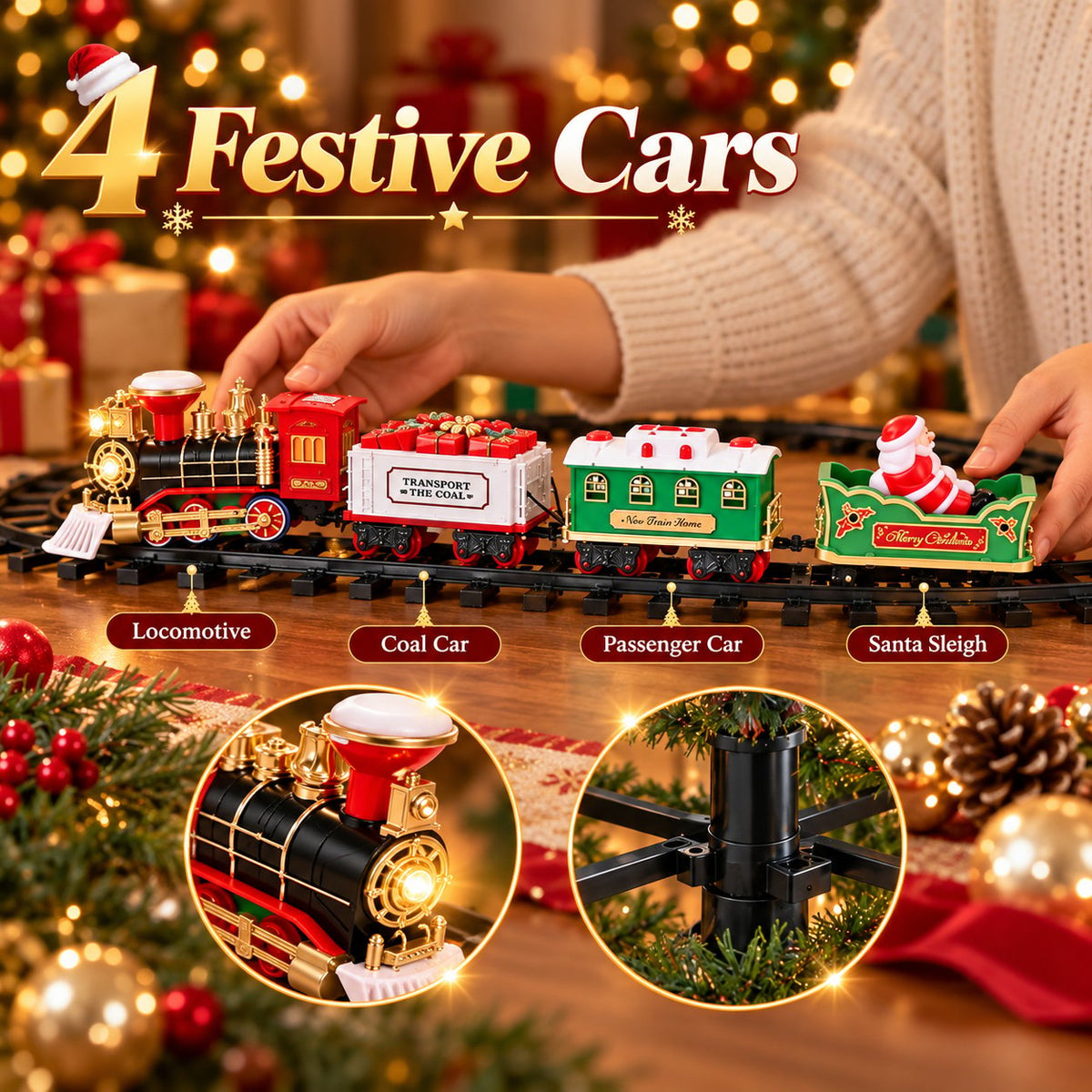 ✨Xmas Tree Hanging Loop Rail Train Ornament  Ideal for Family Christmas Tree Decor & Kids Holiday Gift