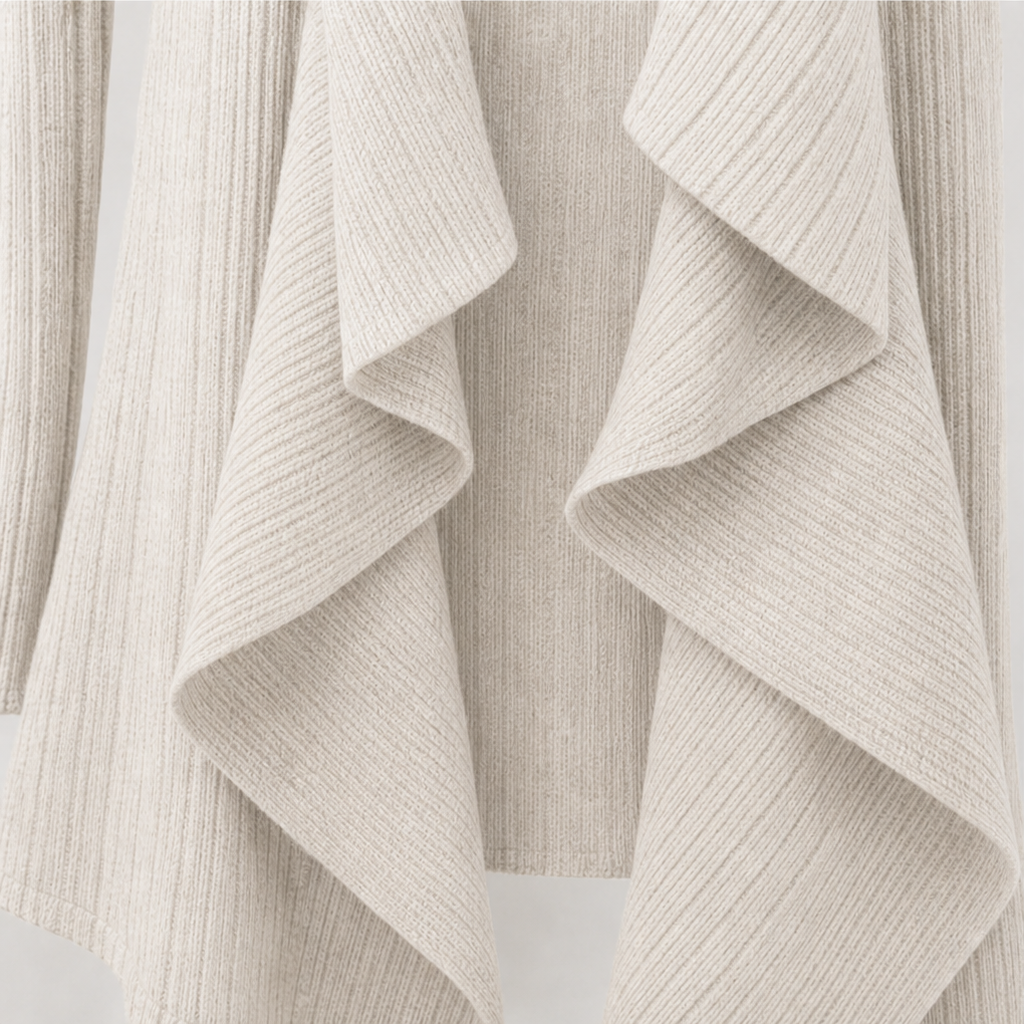 Ribbed Open-Front Knit Cardigan