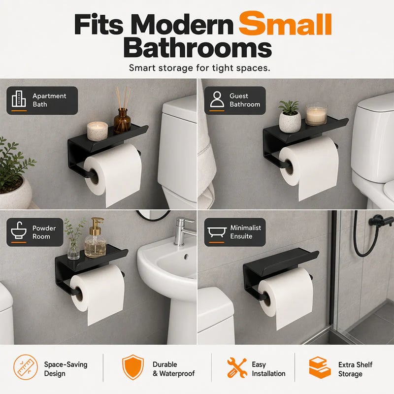 ⌛Limited-Time Offer-No Drill Carbon Steel Toilet Paper Holder