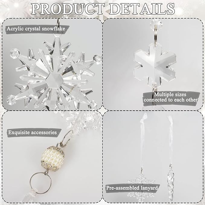 18pcs Crystal Christmas Ornaments for Christmas Tree Decorations