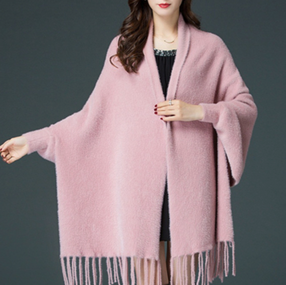 🔥Women's Long Sleeve Casual Tassel Shawl Coat