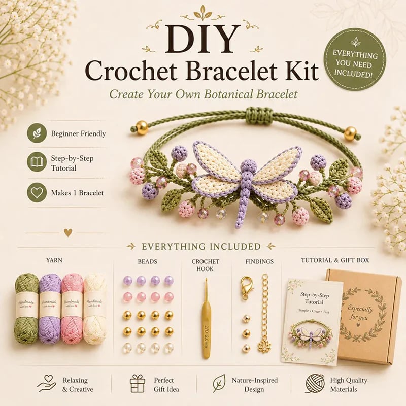 Nature-Inspired DIY Crochet Bracelet Kit
