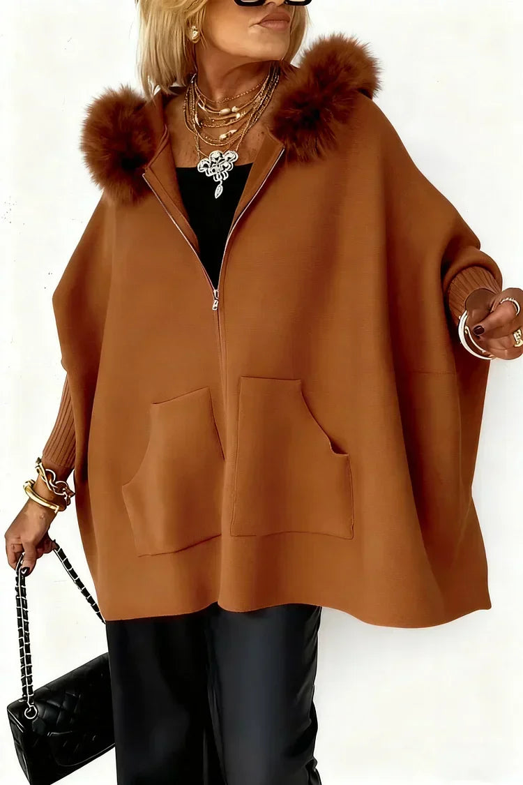 🔥💥Women Fur Collar Solid Color Casual Jacket
