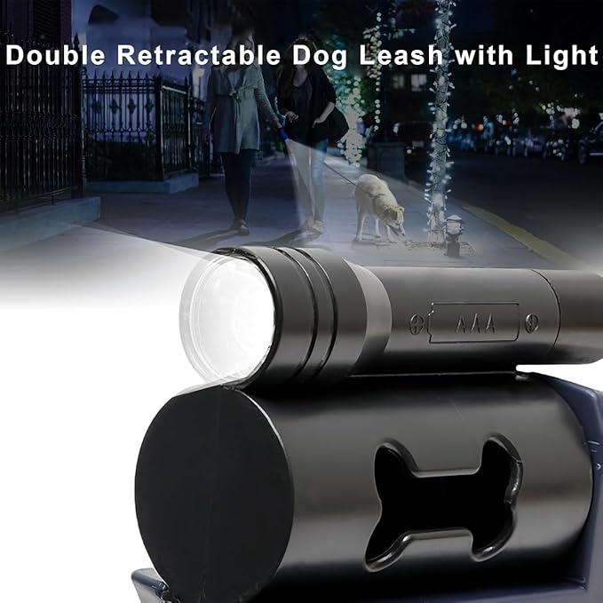 Dual Retractable Dog Leash with 360° Swivel