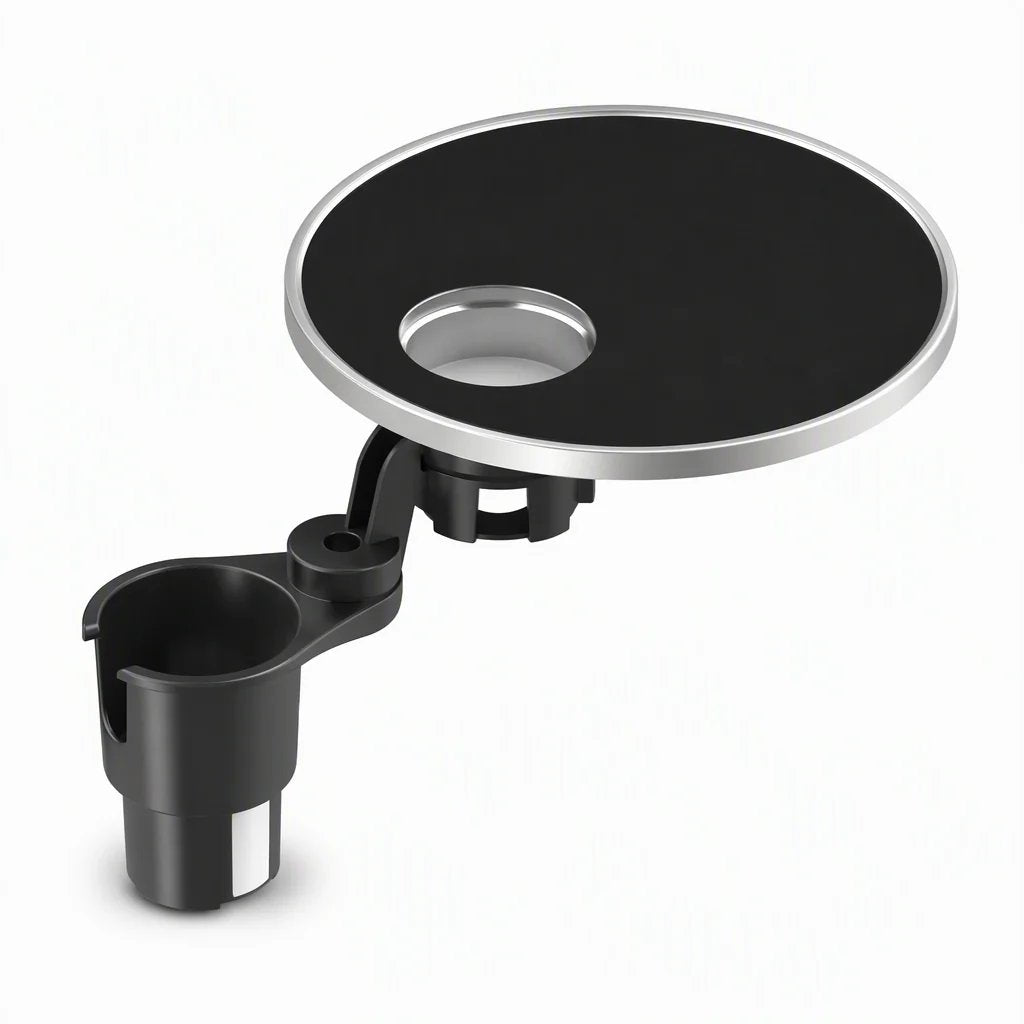 Multifunctional 360 Degree Rotating Car Cup Holder and Food Tray Table Non Slip Wear Resistant Extended Vehicle Dining Tray