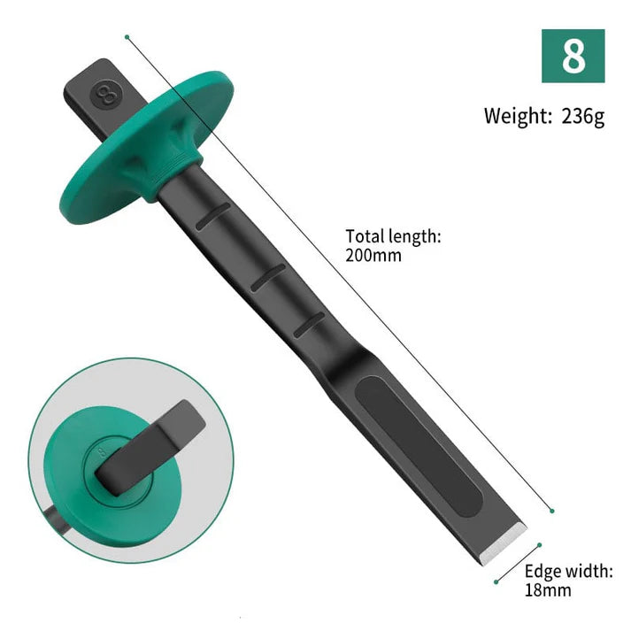 Heavy duty flat chisel and hand guard!