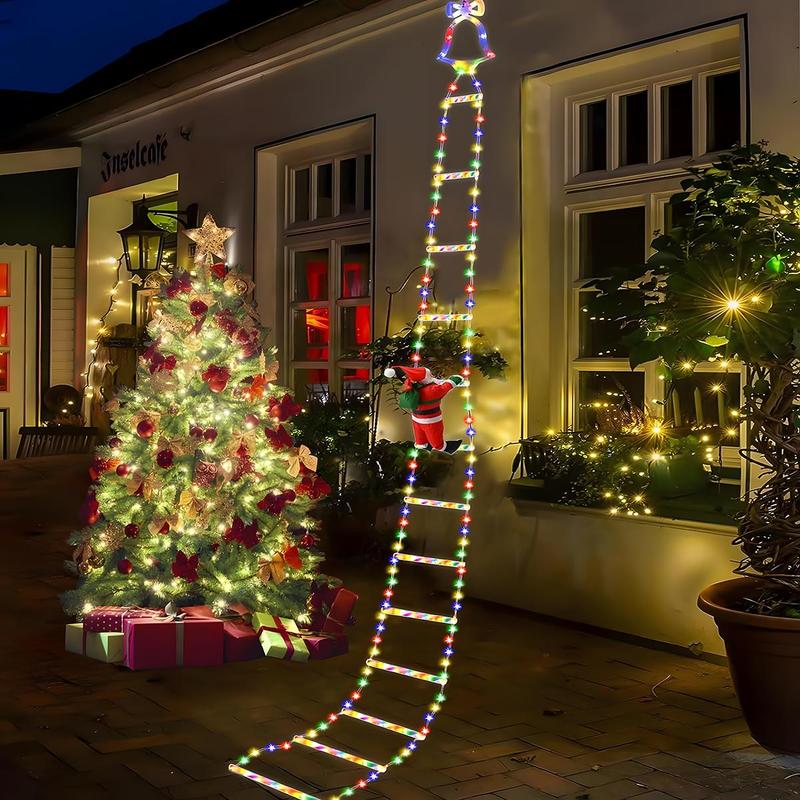 🔥This week's hot sale🔥christmas decorative ladder lights with santa claus