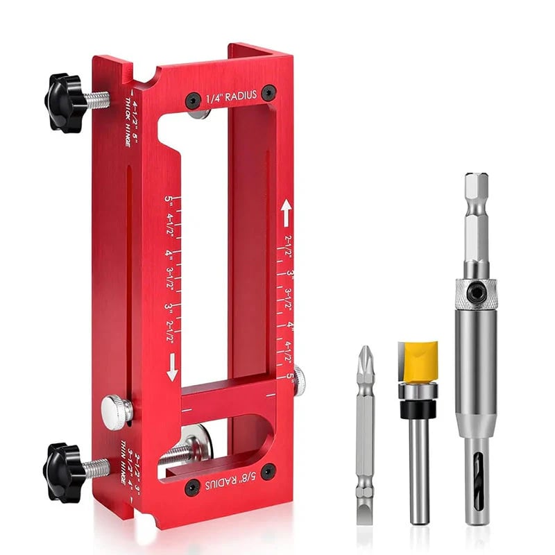 Adjustable Door Hinge Mortise Jig Kit
