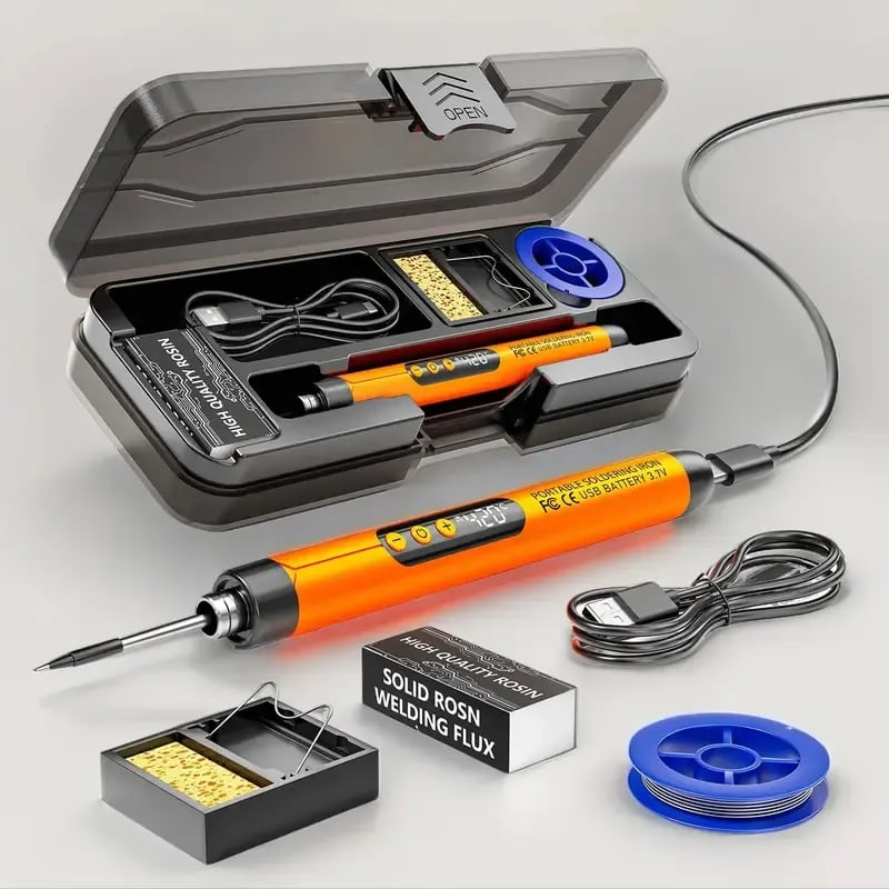 Portable USB Adjustable Temperature Soldering Iron Kit