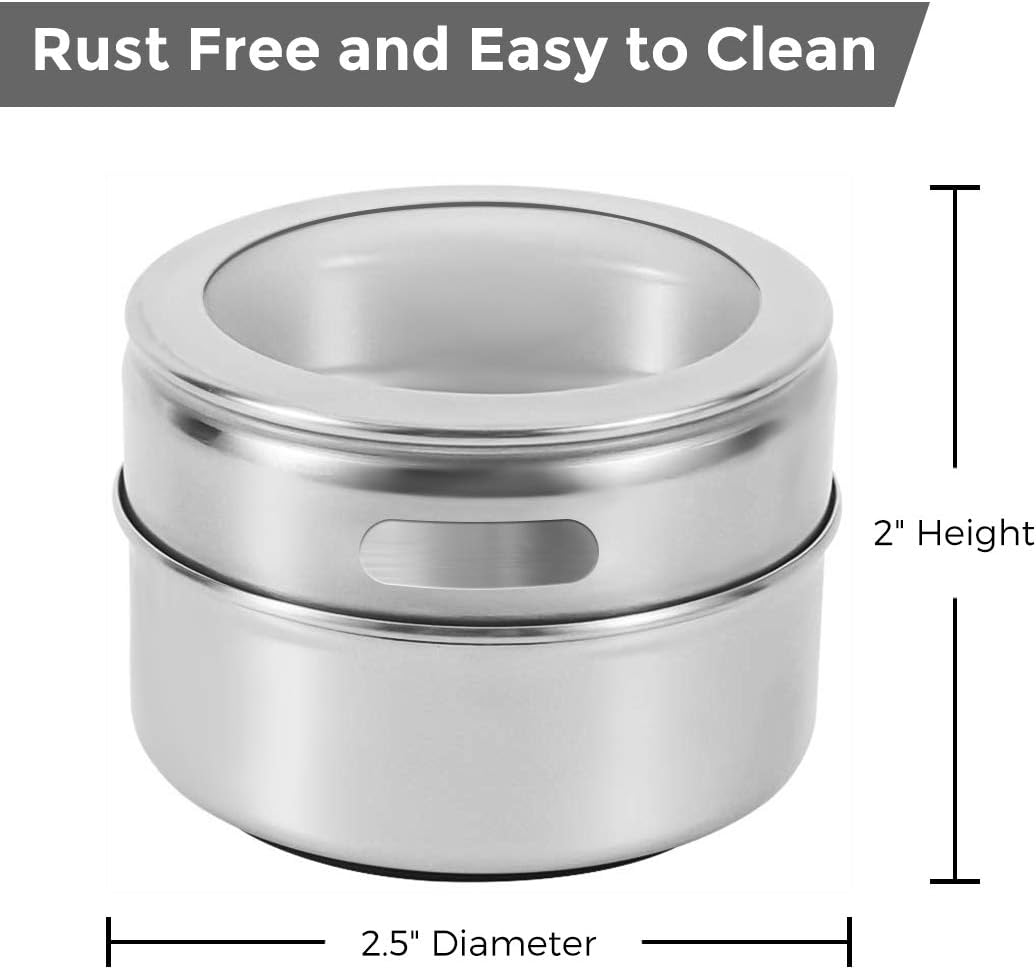 🔥🧂Stainless Steel Magnetic Spice Jars Set